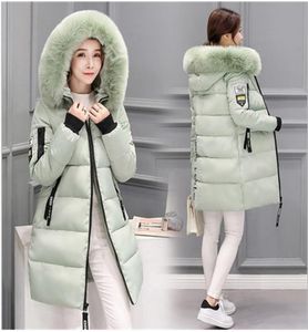 Neue Modefrauen Jacke mit Pelzkragen warme Kapuze weibliche Frauen Wintermantel Long Parka Outwear Camperas 2012104828154