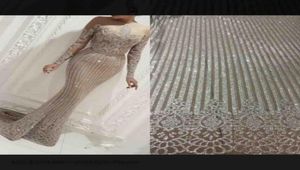 Vintage cekinowe długie rękawy sukienki wieczorne Blaskawo Suknie Promowa Mermaid Plus w rozmiarze Formalna impreza