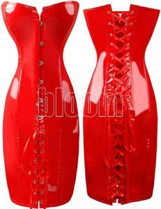 2016 Burvogue Steel Bones Corset Latex Underbust midja Training Cincher Corset och Bustier For Woman Black Corset Sport Shaper1439639