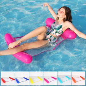 Sand Play Water Fun Summer uppblåsbar vikbar flytande rad Swimming Pool Water Hanger Air Cushion Bed Beach Swimming Pool Toy Water Lounge Stol Q240517