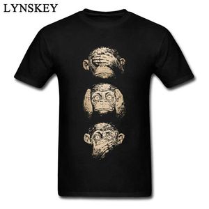 Men's T-Shirts Wise Monkeys Mens Fashion T-shirt Vintage Painting T-shirt Top Pure Cotton Fabric Short Sleeve Youth Customization Q240517