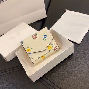 Дизайнерский роскошный бренд держатель кредитной карты кошелька кошелек Colem Classic Brown Flower Letter Print