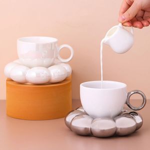 Creative Simple Sunflower Coffee Mug Office Home Cup Ceramic Tea Cups and Saucers Coffee Programe Teaware for Decoration 240507