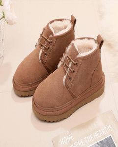 Women Fashion Boots Cowsplit Wool Snow Boots Women039s Fashion Short Boot Winter Winter Waterproof و Darm Plush Cott1834924