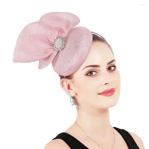 Направления 4-х слоя Sinamay Women Elegant Fearnator Hat Heal Nice Wedding Millinery великолепный головной убор для женского чая