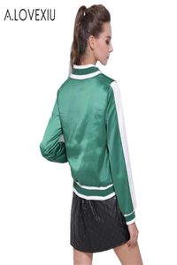 Varsity Cues Jacket Bordoused Female Women Coat Bout Green Bomber Jackets Women Women Autumn Baseball Bomber3712053