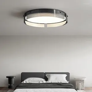 Ceiling Lights 2024 Italian Ultra-thin Bedroom Light Minimalist Black Master Room Eye Protection Study