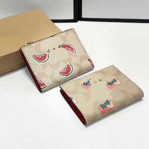 Fashion Fruit Short Wallet Leather Watermelon Strawberry Purse Women Letter C Wallet Card Holder Ladies High Quality Wallet Purse