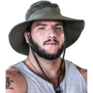 Fiske hatt upf 50+ bred grim solhatt för män och kvinnor, mens hinkhattar med UV -skydd för vandring strandhattar