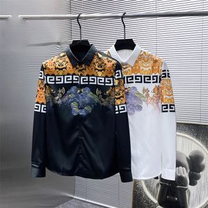 Mens Shirts Top horse Embroidery blouse Long Sleeve Solid Color Slim Fit Casual Business clothing Long-sleeved shirt Printed shirt z19