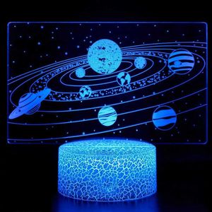 Lamps Shades Solar System Nine Planets Lava Decor Night Light Space Universe 3D LED RGB Bedroom Sleeping Side Table Lamp For Birthday Gift Y24052025Y6