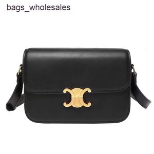 Factory Stores Wholesale and Retail Summer New Genuine Leather Triumphal Arch Black Box Tofu Bag Versatile Small Square Single Shoulder Crossbody Solid ColorM8I0