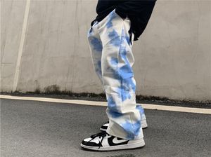 Gradient Tie Dye Overalls Casual Pants Men Loose High Street Oversize Trousers Hip Hop Straight Baggy2494691