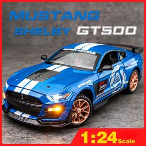 Diecast Model Cars 1 24 Ford Mustang Shelby GT500 Metal Diecast Eloy Toy Cars Modell Present For Boy Children Barn Toys Fordons snabbt och rasande Y2405205J03