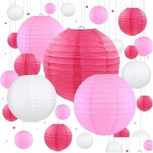 Andra evenemangsfest levererar 40st blandat 412 bröllopsdekoration lykta rosa kinesiska papperslyktor bolllampa hängande lampskärm 240 dhjtx