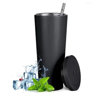 Mugs 25oz 304Stainless Steel Straw Coffee Tumbler With Lid Double Wall Vacuum Insulated Cup Travel Mug For Water Cold