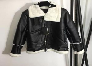 Läder och faux lamm päls i stitch kappa down jacka plus sammet för att hålla varm5710809