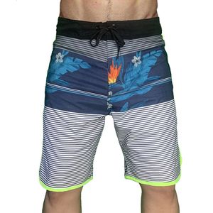 Summer Bombed Casual Stripe Youth Quick Drying Surfing Print 5-point Beach Pants Men's Big Shorts M520 40