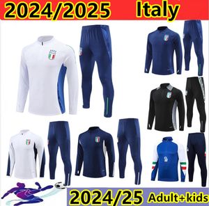 2024 2025 Italienische Sportbekleidung Halb -Reißverschluss -Jacke Training Kee Fußball 24 25 Italienische Männer Fußball Sportbekleidung Trailsuit