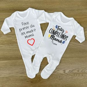 Glückliche Mutters Mutter Schlafanzug 1. Muttertag Baby Grow Pyjamas Neues Mama Geschenk Kleinkind Jungen Jungen Mädchen Outfits L2405