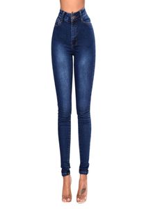 Women039s High Stretch Jeans lässig Feste Farbstifthosen hohe Taillenhose für weiblich 7950657