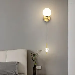 Lampa ścienna montowana oprawa aplikacji bezprzewodowe świece kryształowe kinkietowe łóżko oświetleniowe