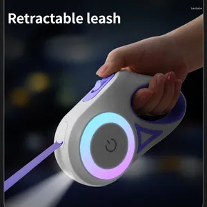 Dog Collars 5M 3M Retractable Leash Automatic LED Light Luminous Roulette Rope For Dogs Adjustable Pets Walk Running Leads