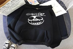 Kvinnor039s hoodies tröjor gorillaz skalle rolig tryck hoodie kpop koreansk stil lös tröja mode hip hop allmatch 2418298