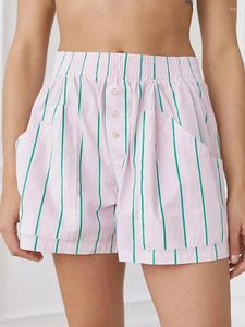 Kvinnors sömnkläder harajuku Plaid byxor Kvinnor överdimensionerar breda ben sömnbottnar kvinnliga koreanska hög midja rutiga pyjama casual shorts