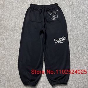 Adwysd sweatpants الرجال نساء فضفاضة الأزياء غير الرسمية تفعل ما يجب عليك السراويل الرياضية السوداء 240518