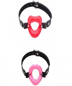 Neue Sexspielzeug für Frauen Erotik Spielzeug Fetisch Leder Gummi -Lippen O Ring Open Mund Gag Bondage -Einschränkungen BDSM Sex Toys für Paare Y15607567