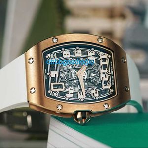 ساعة ميكانيكية أوتوماتيكية الساعات الفاخرة الطواحين RM67-01 Men's Watch Rose Gold Automatic Machinery Watch OHW8