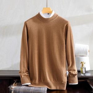 Kategoria swetrów męskich kozła kaszmirowa SWEATER Klasyczny luksusowy materiał dzianinowy top crewneck o szyję solidny kolor