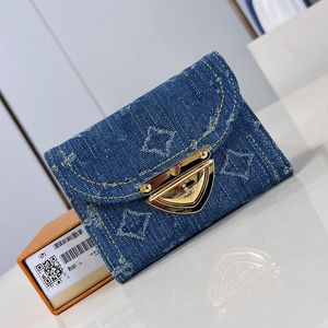 24SS Women CRAFTY ZIPPY Long Short Wallets Handbag Denim Blue Classic Flower Luxurys Designers Bag Ladies Travel Wallet Coin Purse With orig