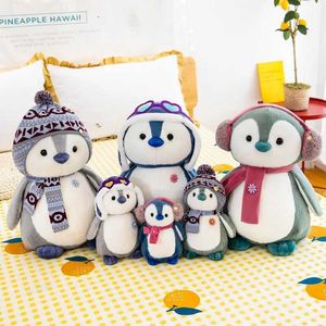 Animali di peluche imbottiti simpatici pinguini peluche peluche animali da cartone animato peluche cappello scaricone vestito da bambola pinguino giocattoli per bambini regalo di Natale regalo natale