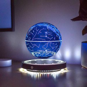 Lampor nyanser Ny 3D-tryckning LED Night Light Creative Magnetic Levitation Starlight Sphere 10-färg Gradient Roterande AtmosphereESK Lampgåva Y2405201EXI
