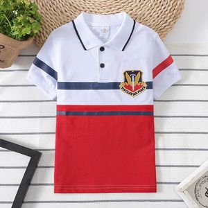 Wysokiej jakości dzieci koszule polo chłopcy najlepsze hurtowe dzieci T-shirt Patchwork Polo Kids Boys Średni i duże koszule dziewcząt 240425