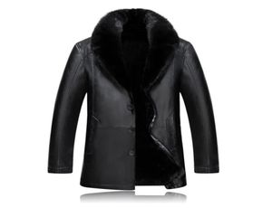 Новая модная зимняя меховая пальто мужчина толстая кожаная норка для волос воротнич