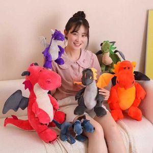 Fyllda plyschdjur 25/35/50 cm kaii Dragon Plush Toy Söta mjuka plyschar fyllda kudde som håller sovdocka födelsedagspresent till barn flickvän