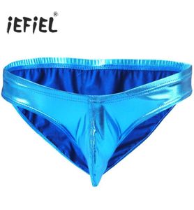 ieefiel Sexy Slip Hommes Faux skórzane męskie kutasa penis torebka stringi gstrings majtki