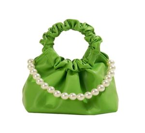 Abendtaschen Frauen Designer -Taschen hoher Sinn Minderheit Drape Wolkenhandtasche Perle Mode Kette Slant Umhängetasche1646669