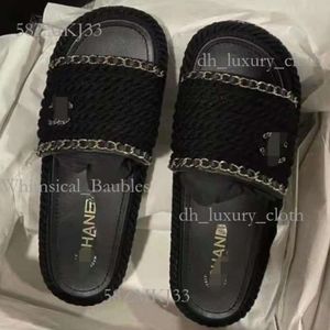 Chanells 신발 새로운 Xiaoxiangfeng 디자이너 신발 Chanells Sandal Women 's Summer Chanells Slipper Outwear Beach Shoe 체인 로프 수제 해변 채널과 876