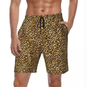 Shorts maschile set da bagno set leopardo pantaloncini per tavola estiva Trend nera in oro in oro pantaloni da spiaggia maschi