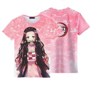 1-14 Years Old Cartoon Demon Slayer Print T-Shirts Boys Girls Summer Children Clothes 3D Printing Short Sleeve O-Neck Tops Tees 240425