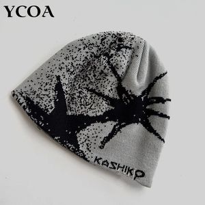 Women Knit Hat Winter Beanie Kpop Y2k Accessories Hip Hop Warm Gothic Graphic Streetwear Spring Vintage Pullover Korean Unisex 240518