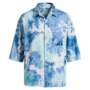 Omashi Fashion Mid Sleep Beach Short Sleep Tie Dye Shirt