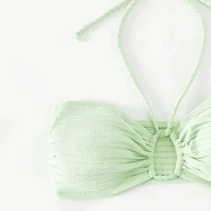 Set da donna in bikini da bagno in bikini set da 3 pezzi con rivestimento in gira di reggiseno a canovatti per cumuli di colore Solido di colore Solido per rapido