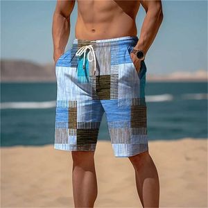 Men's Shorts 2024 Summer Hawaiian Beach Holiday Leisure Colorful Plain Athletic Wear Quick Dry Ice Swimsuit Q0520