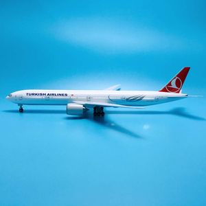 Material 1: 158 47cm med hjul LED Light Airplane Aircrafts Boeing B777-300er Turkish Airlines Plan Model