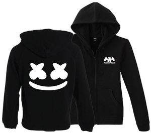 XS - 3XL artı boyut DJ Marshmello Erkek Hoodies Sweatshirt Kadın Fermuarı Hip Hop Kapşonlu Ceket Ceket Trailtsuits7753442